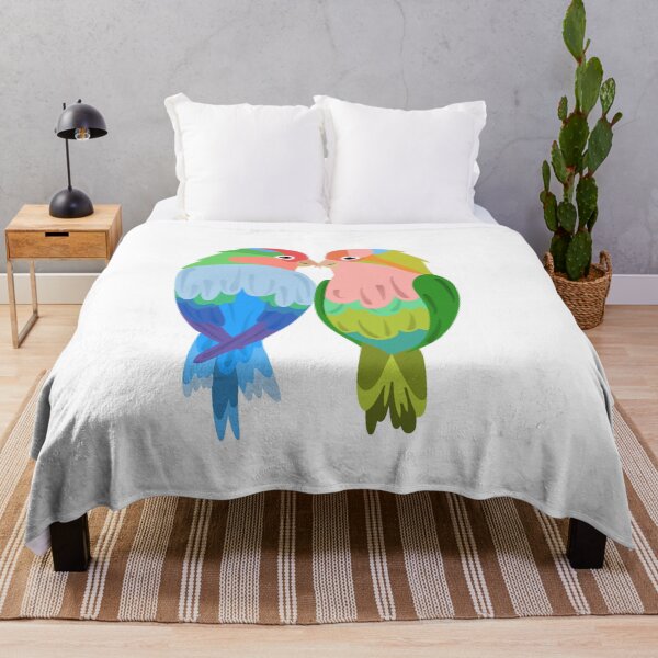 Item preview, Cute Lovebirds Couple Parrot Kissing designed and sold by Random Ink Society.
