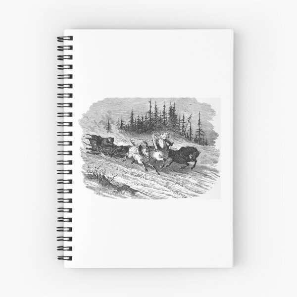 Item preview, Vintage Russian Troika Sleigh Ride Woodcut designed and sold by Antique Science Press.