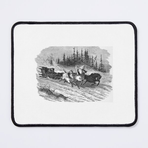 Item preview, Vintage Russian Troika Sleigh Ride Woodcut designed and sold by Antique Science Press.