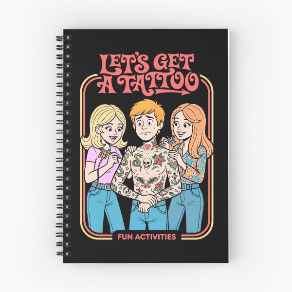 Item preview, Let's Get A Tattoo Funny Tattoos Retro Activity Book Cover designed and sold by GrandeDuc.