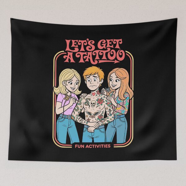 Item preview, Let's Get A Tattoo Funny Tattoos Retro Activity Book Cover designed and sold by GrandeDuc.
