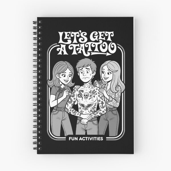 Item preview, Let's Get A Tattoo Funny Tattoos Retro Activity Book Cover designed and sold by GrandeDuc.