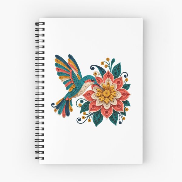 Item preview, Quilled Hummingbird Floral Mandala designed and sold by UrbanCanvvas.