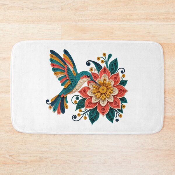 Item preview, Quilled Hummingbird Floral Mandala designed and sold by UrbanCanvvas.
