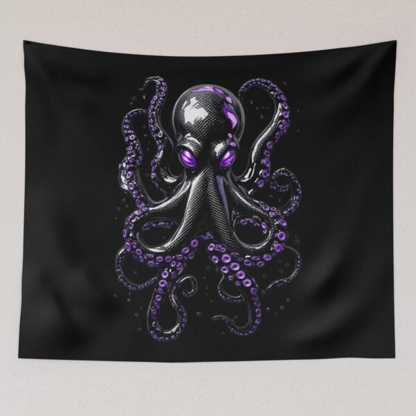 Item preview, Cybernetic Kraken - Neon Violet Carbon Biomechanical Octopus designed and sold by Shift-Bloom.