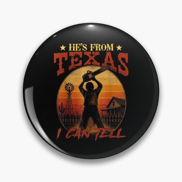 Item preview, He's from Texas I Can Tell Halloween Chainsaw Spooky Farm designed and sold by MatherFisher.