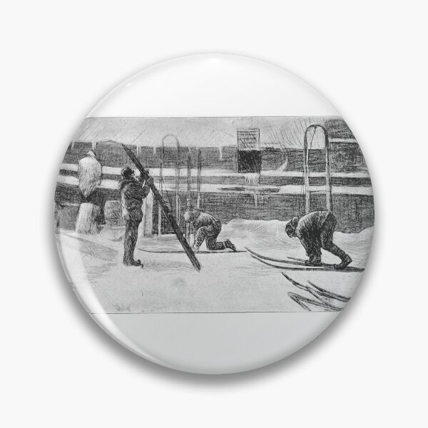 Item preview, Vintage Winter Laborers Snow Sketch Art designed and sold by Antique Science Press.