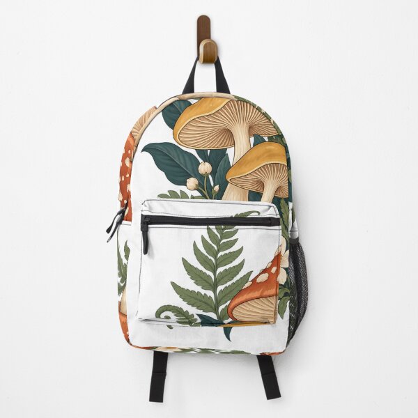 Item preview, Woodland Mushrooms with Ferns and Flowers – Cottagecore Botanical Art designed and sold by Pixel & Ponder.
