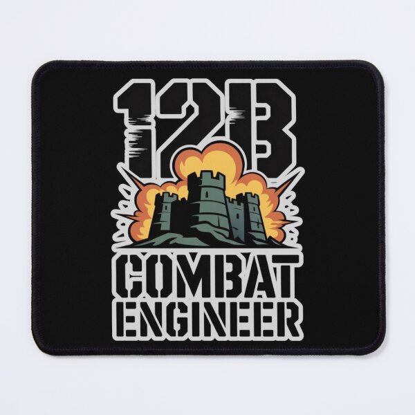 Item preview, 12B Combat Engineer — Exploding Castle Emblem U.S. Army Military Engineering Graphic White Outline designed and sold by GFamilyC.