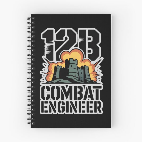 Item preview, 12B Combat Engineer — Exploding Castle Emblem U.S. Army Military Engineering Graphic White Outline designed and sold by GFamilyC.