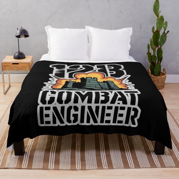 Item preview, 12B Combat Engineer — Exploding Castle Emblem U.S. Army Military Engineering Graphic White Outline designed and sold by GFamilyC.