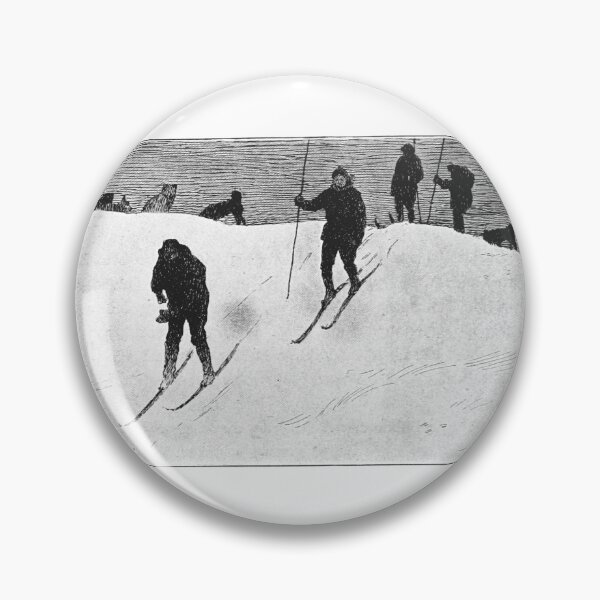 Item preview, Vintage Skiers in Snow Antique Woodcut Print designed and sold by Antique Science Press.