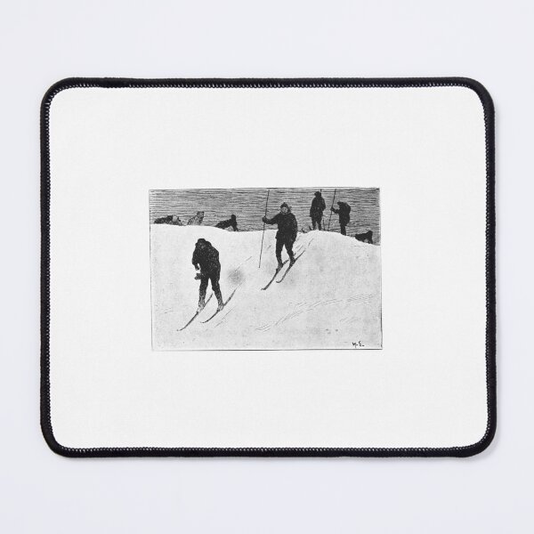 Item preview, Vintage Skiers in Snow Antique Woodcut Print designed and sold by Antique Science Press.