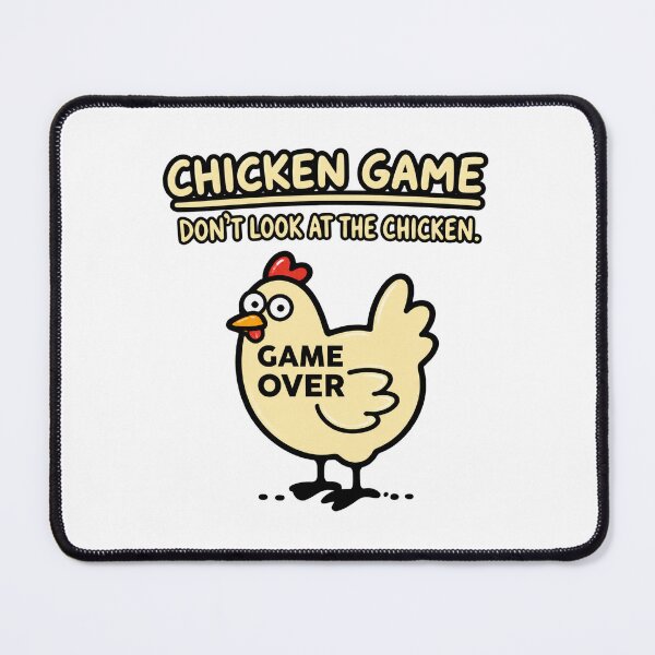 Item preview, Funny Chicken Game Design - Don't Look at the Chicken Humorous Animal Illustration designed and sold by BrattyCatty.