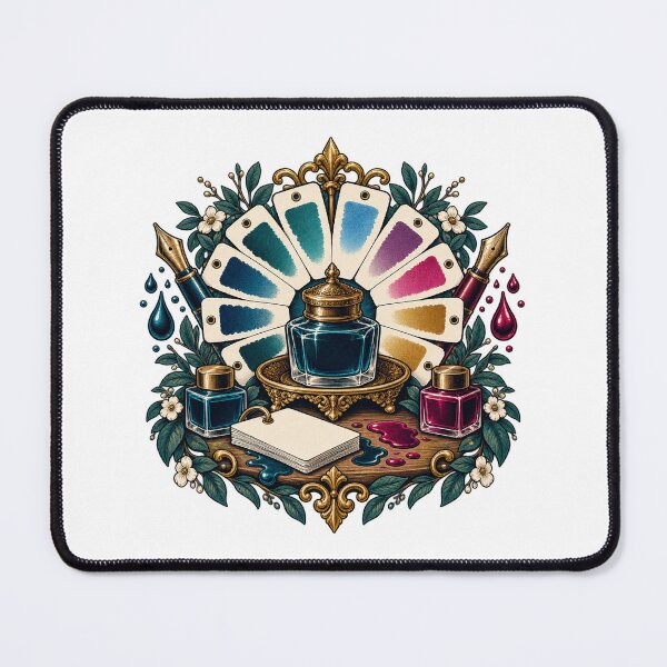 Item preview, Ornate Fountain Pen Ink Swatch Wheel designed and sold by UrbanCanvvas.