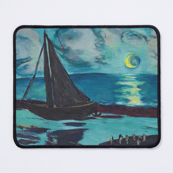 Item preview, Moonlight on the sea nautical maritime sailing seascape painting print by Hermann Max Pechstein designed and sold by Jéanpaul  Ferro.