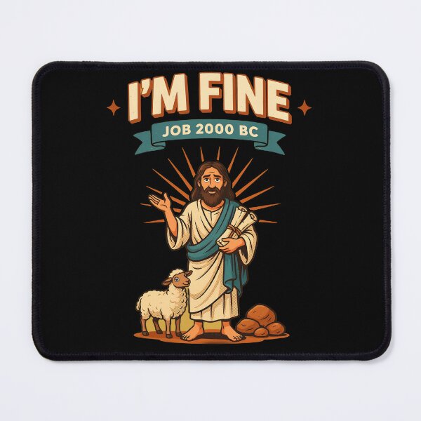 Item preview, I'm Fine Job 2000 BC Retro Biblical Humor designed and sold by Redgiant87x.