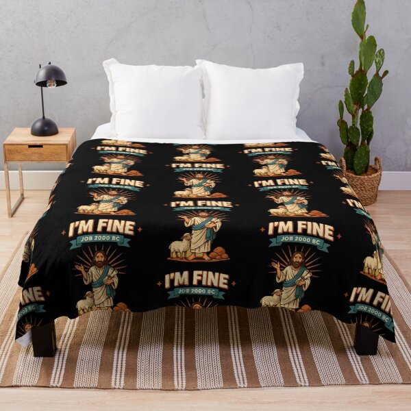 Item preview, I'm Fine Job 2000 BC Retro Biblical Humor designed and sold by Redgiant87x.