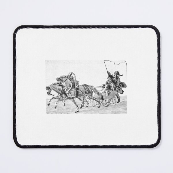 Item preview, Vintage Russian Troika Sleigh Ride Engraving designed and sold by Antique Science Press.