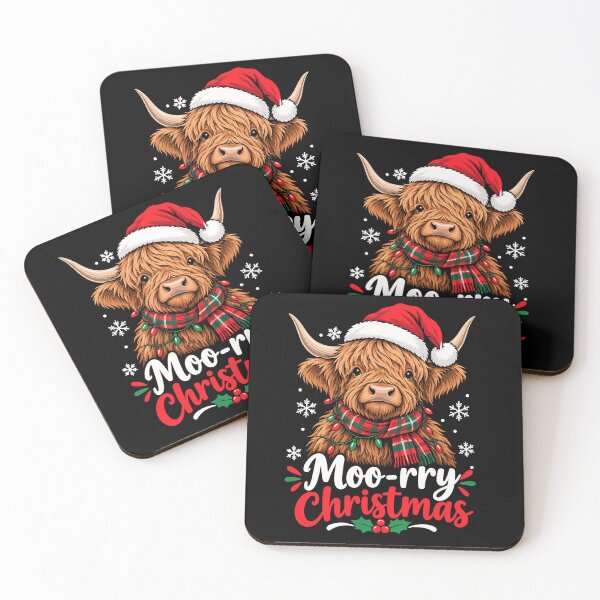 Item preview, Moo-rry Christmas Highland Cow Christmas Funny Holiday Design designed and sold by mraihan.