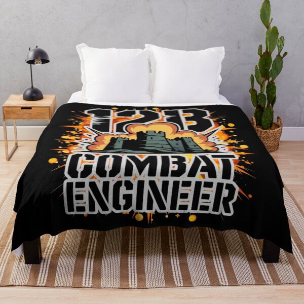 Item preview, 12B Combat Engineer — Massive Exploding Castle Emblem U.S. Army Military Engineering Graphic White Outline designed and sold by GFamilyC.
