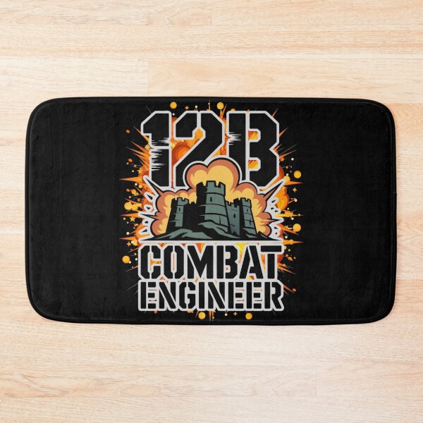 Item preview, 12B Combat Engineer — Massive Exploding Castle Emblem U.S. Army Military Engineering Graphic White Outline designed and sold by GFamilyC.