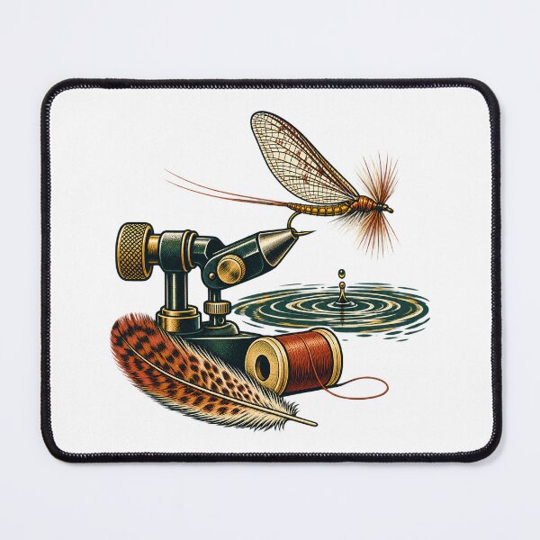 Item preview, Fly Tying Vise and Mayfly Angler Gift designed and sold by UrbanCanvvas.