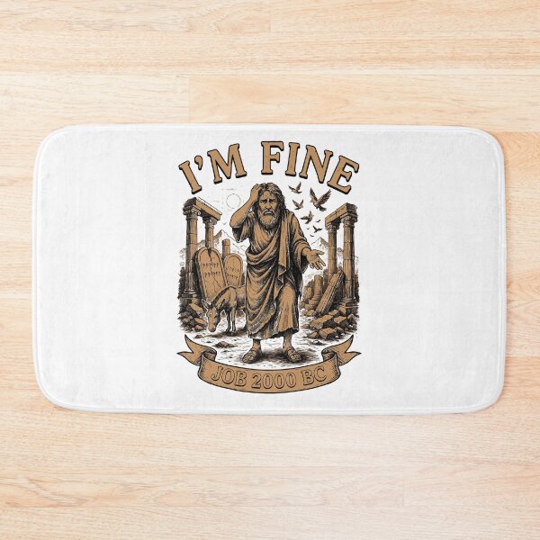Item preview, I'm Fine Job 2000 BC Relatable Christian Meme designed and sold by Redgiant87x.