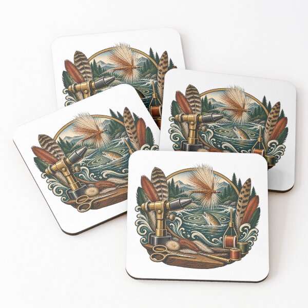 Item preview, Ornate Fly Tying Bench River Emblem designed and sold by UrbanCanvvas.