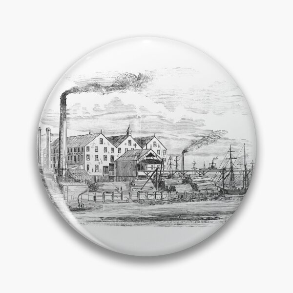 Item preview, Vintage Goodlet & Smiths Waterfront Mill Engraving designed and sold by Antique Science Press.