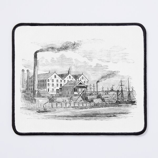 Item preview, Vintage Goodlet & Smiths Waterfront Mill Engraving designed and sold by Antique Science Press.