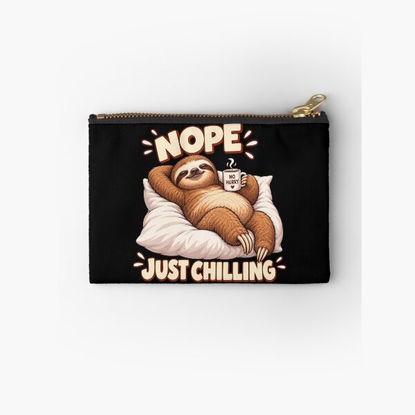 Item preview, Nope Just Chilling Funny Lazy Sloth Drinking Coffee designed and sold by Vermanartist.