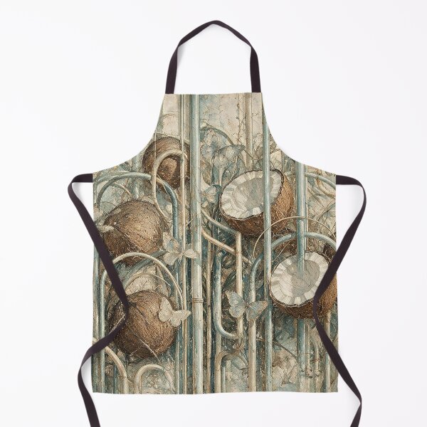 Item preview, Vintage Coconut Botanical Pastel Surreal Tropical Butterfly Art designed and sold by Hen-C-Art.