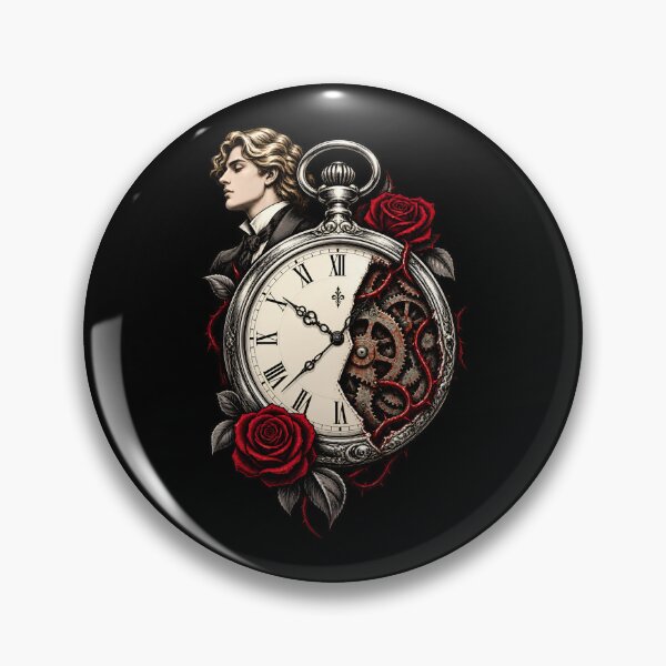 Item preview, Dorian Gray Clockwork Portrait with Crimson Roses designed and sold by Fenay Designs.