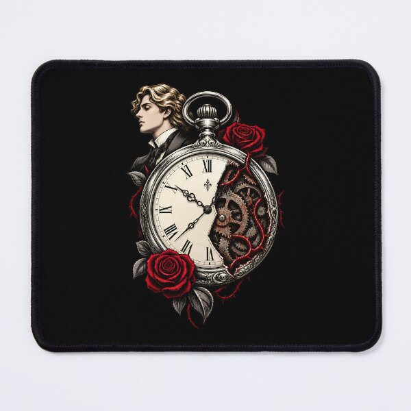 Item preview, Dorian Gray Clockwork Portrait with Crimson Roses designed and sold by Fenay Designs.