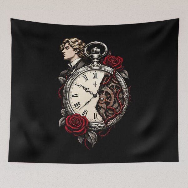 Item preview, Dorian Gray Clockwork Portrait with Crimson Roses designed and sold by Fenay Designs.