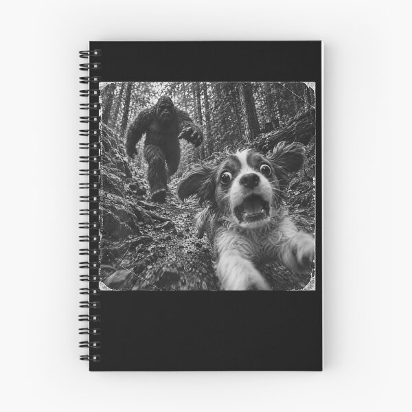 Item preview, Bigfoot and Cavalier Funny Dog Selfie Sasquatch Chase Forest designed and sold by leevekaArt.