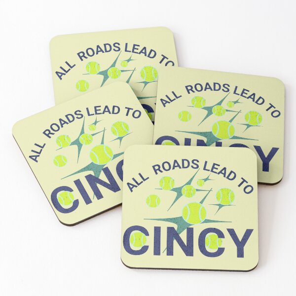 Item preview, ALL ROADS LEAD TO CINCY -TENNIS BALL  PATTERN GRAPHIC  designed and sold by MonsoonInkX.