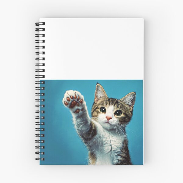 Item preview, A playful cat raises its paw designed and sold by MiraCleAI.