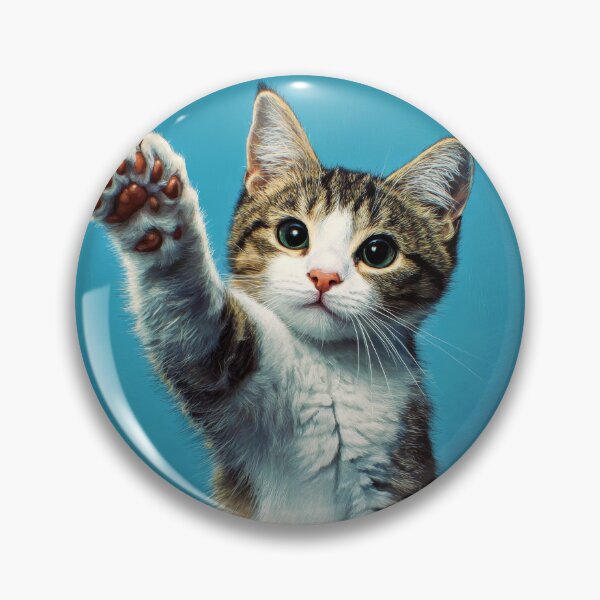 Item preview, A playful cat raises its paw designed and sold by MiraCleAI.