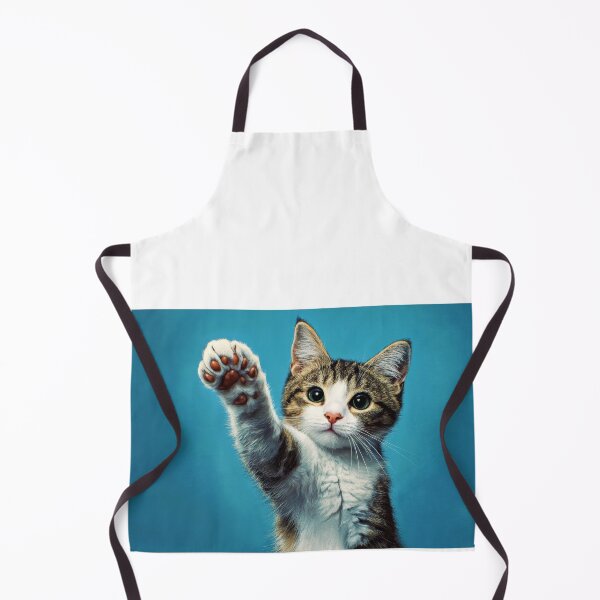 Item preview, A playful cat raises its paw designed and sold by MiraCleAI.