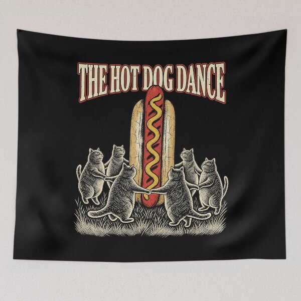 Item preview, The Hot Dog Dance Funny Cats Dancing Retro Design designed and sold by ZaDonShop.