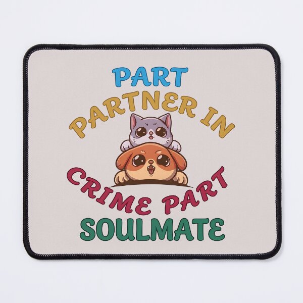 Item preview, Cute Cat and Dog Partner in Crime Soulmate Design designed and sold by zaoroo shop.