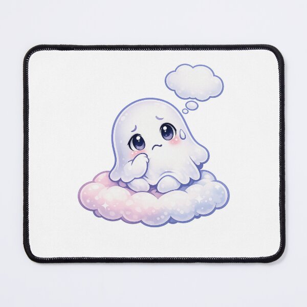 Item preview, Thinking Cloud Ghost – Soft Pastel Kawaii Thoughtful Spirit designed and sold by Sommium .