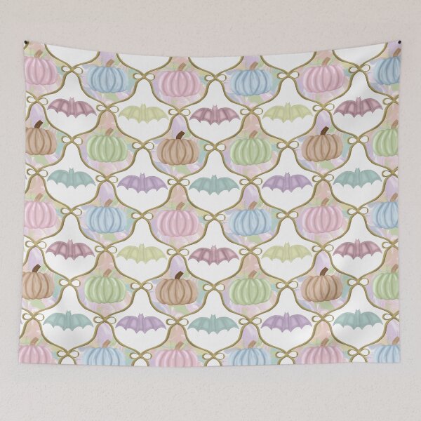 Item preview, Pastel Halloween Collection with Gold Ribbon- Pumpkins, and Bats Design designed and sold by Purposely Designed.