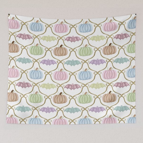Item preview, Pastel Halloween Collection with Gold Ribbon- Pumpkins, and Bats Design designed and sold by Purposely Designed.