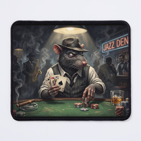 Item preview, The High Roller - Gangster Rat Poker Noir designed and sold by ThegrayInterval.