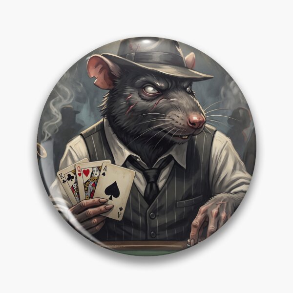 Item preview, The High Roller - Gangster Rat Poker Noir designed and sold by ThegrayInterval.