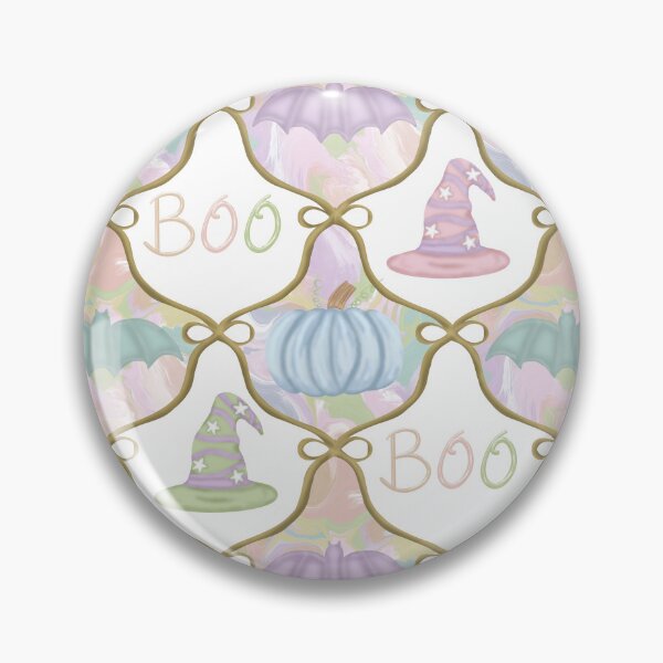 Item preview,  Pastel Halloween Collection with Gold Ribbon- Pumpkins, Witches Hats and Bats designed and sold by Purposely Designed.
