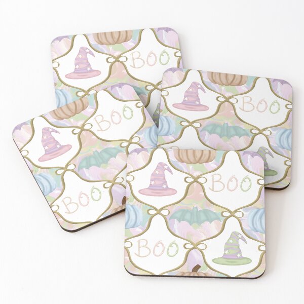 Item preview,  Pastel Halloween Collection with Gold Ribbon- Pumpkins, Witches Hats and Bats designed and sold by Purposely Designed.